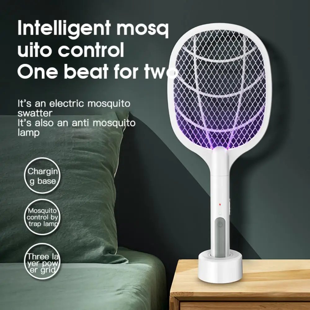 USB Charging Mosquito Swatter Insect Racket Swatter Zapper Electric Rechargeable Summer Fly Insect Bug Zapper Killer Trap