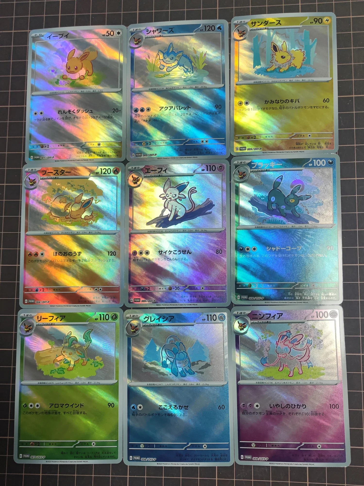 DIY Pokemon Eevee Samodzielny Kontrola Samodzielna Kolekcjonerska Karta Kolekcjonerska Anime Kreskówka Prezent 9 szt./zestaw