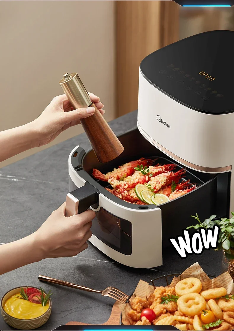 220V Midea Air Fryer with Visual Flip-free, Oil-free Multi-function and Intelligent Large Capacity