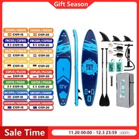 FunWater Stand Up Paddle Board Large Size 385x85x15CM Inflatable Paddling Board Surfboard Surf Sup Board Non-Slip  Paddle Board