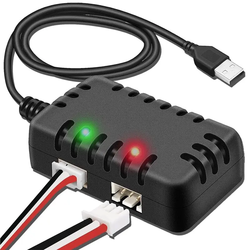 ABBO-7.4V Lipo Akku RC Auto Balance-Ladegeräte USB-Kabel 2-in-1 XH-3P Stecker 1A 2S Akkus RC Autos Drohne Boot SCX24 SCX1