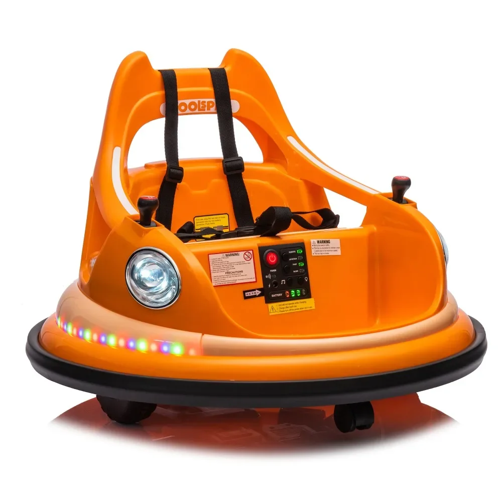 12V ride on bumper car for kids,1.5-5 Years Old,W/Remote Control, LED Lights, Bluetooth & 360 Degree Spin, electric car for kids