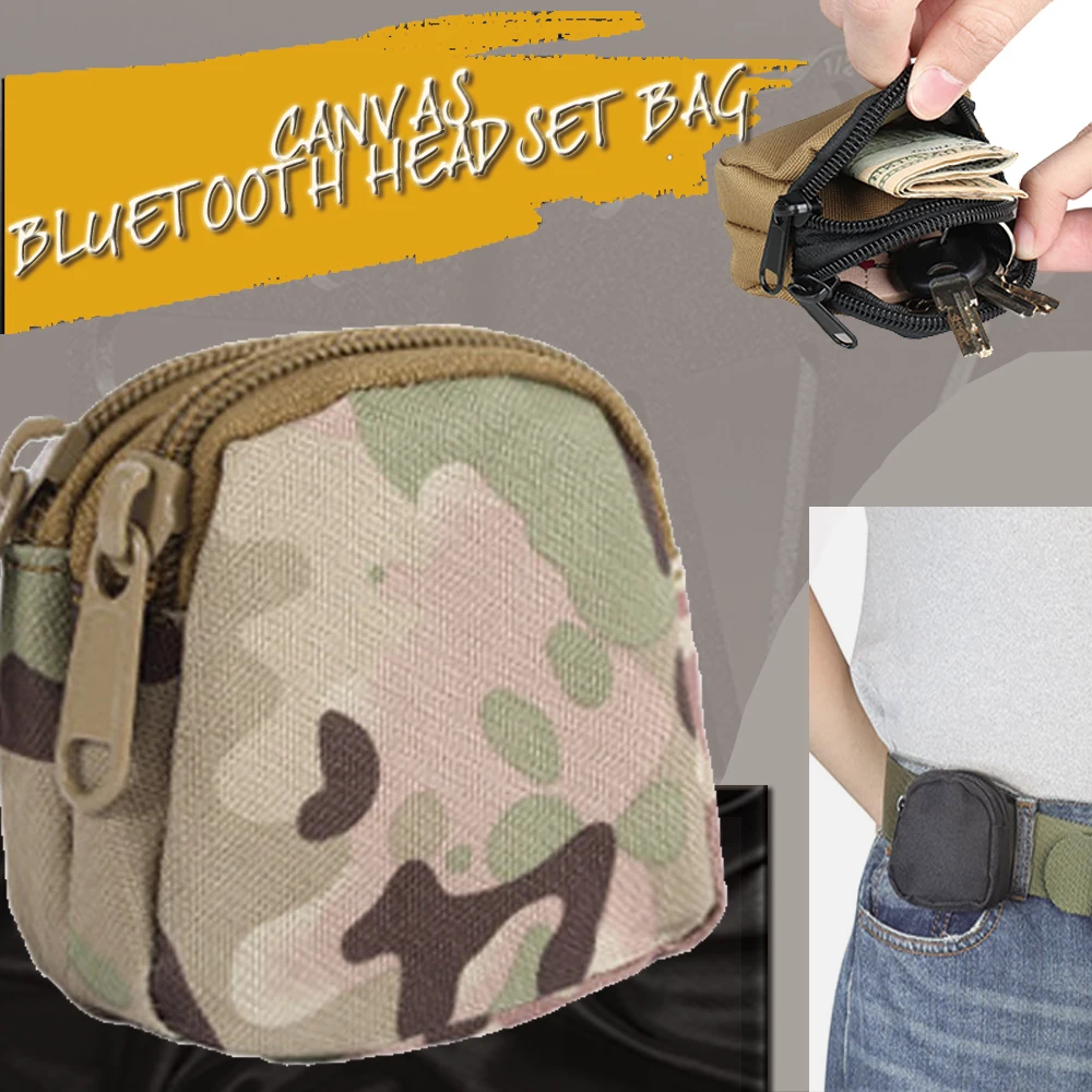 Tactical Headset Pack Coin Purse Can Be Worn On Belt Nylon Wear resistant Mini Molle Pouch Outdoor Belt Pouch for Climbing