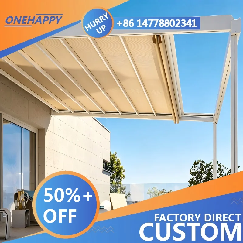 Any Size Custom Aluminum Bioclimatic Pergola Freestanding Column Motorized Louvers Anti Corros Villa Garden Open Air Sun Gazebo