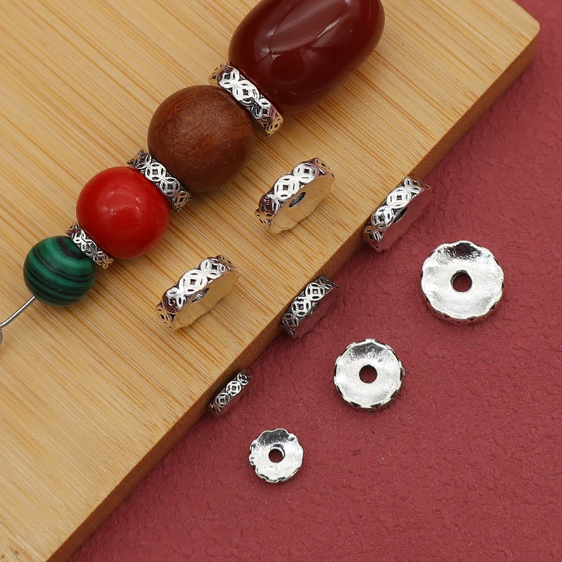 20 unids/lote, espaciadores de rueda con patrón de monedas chinas a la moda, pulseras de 6/8/10mm, collar, cuentas sueltas tejidas, accesorios de joyería DIY