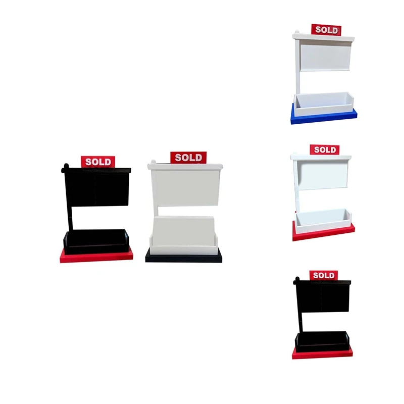 Real Estate Business Card Holder Display,Business Card Holder For Desk, Office Reception Tabletop Business Black&White,A