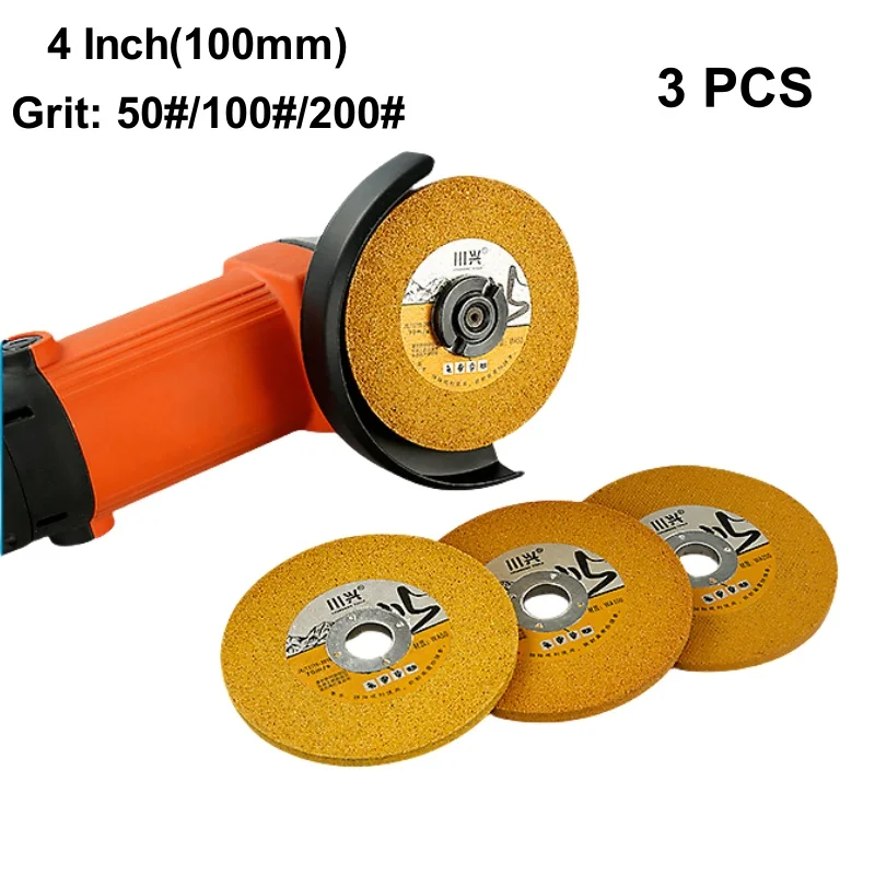 

3PCS 4Inch 100mm Knife Sharpening Grinding Wheel Angle Grinder Sharpening Stone Diamond Grinding Wheel 50#/100#/200# Grit