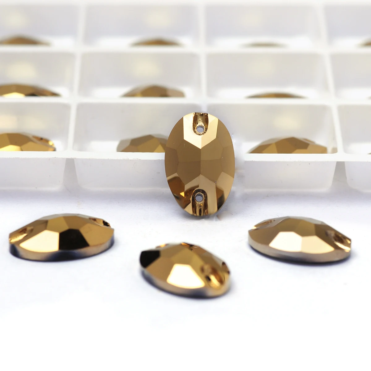 PUBRILEX K9 Glas-Aufnäh-Oval-Strasssteine Flache Diamanten Großhandel Dekorationssteine zum Nähen für Kleidung und Taschen – Detail 6
