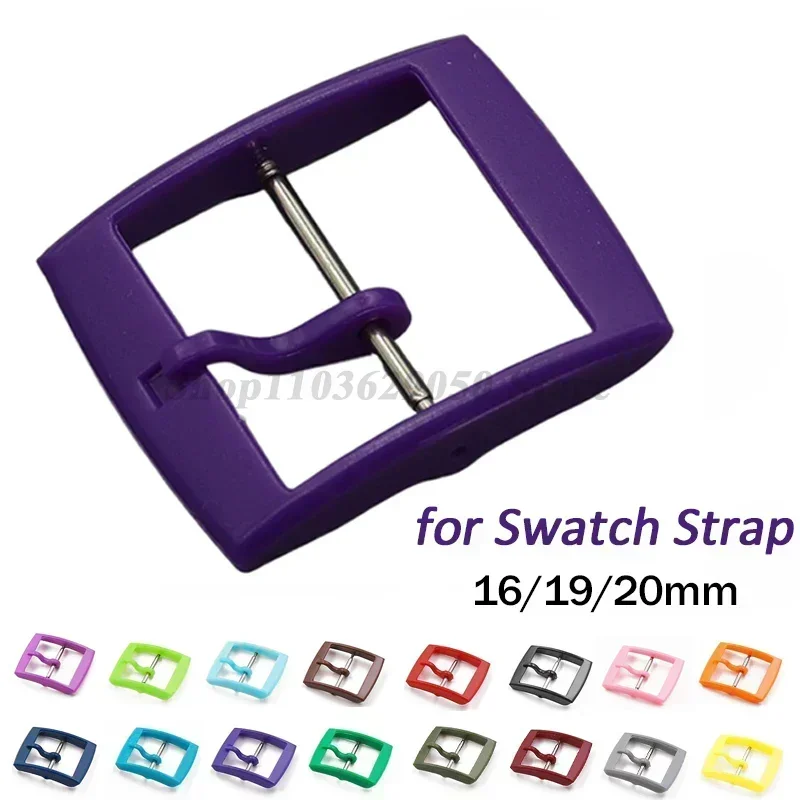 1pcs Plastic Watch Clasp for Swatch Silicone Strap 16 19 20mm Colorful Watch Band Pin Buckle Women Wen Watch Button Accessories