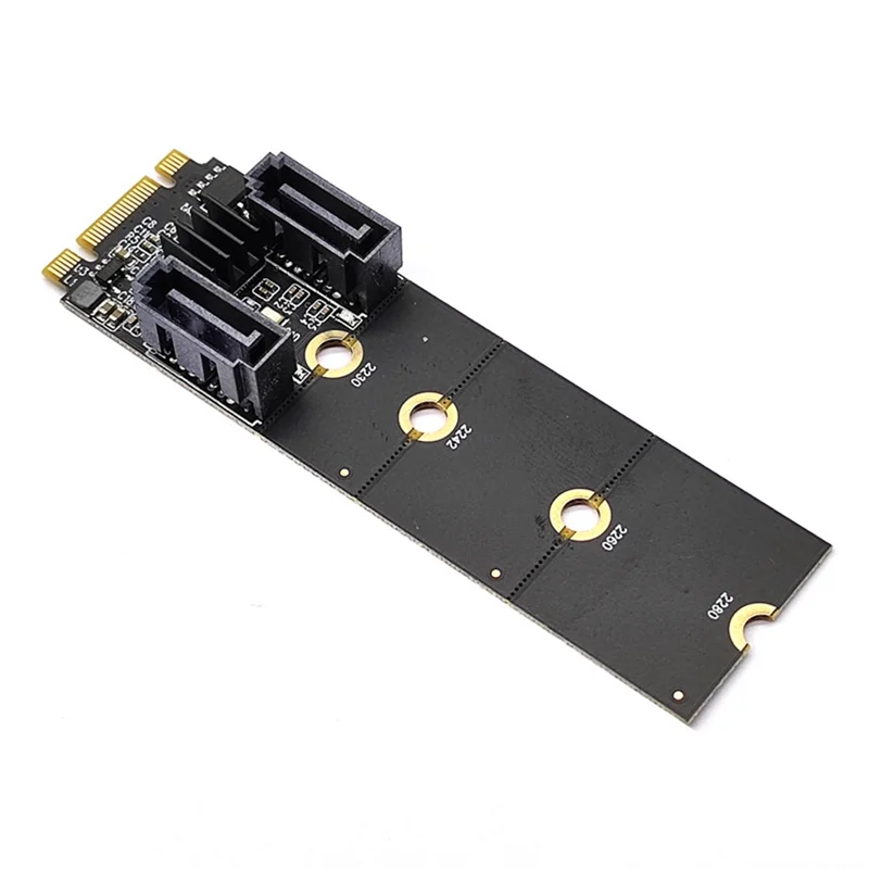 

Precisionn M.2 KEY-M NVME PCI-E To 2-Port Sata3.0 Expansion Card Adapter Card Drive-Free JMB582 Supports 2230 2242 2260 2280 Slo