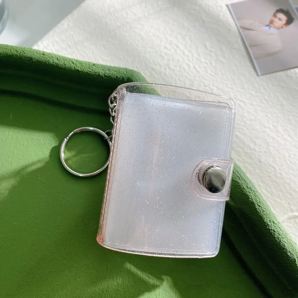 Creative Snap Button Design Mini Photo Album With Keychain DIY Simple Portable Pocket Album For Couple Commemoration