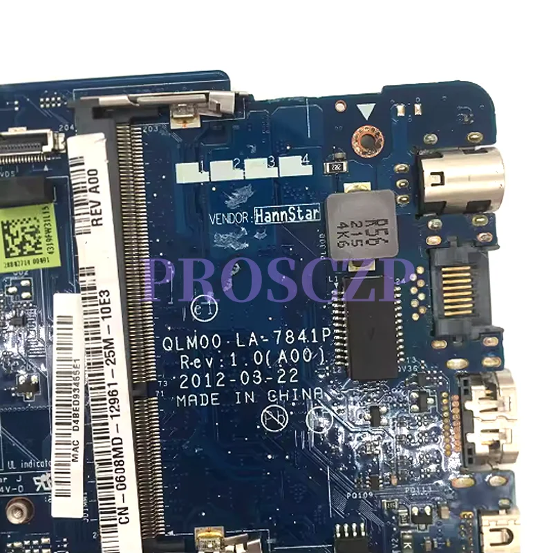 

QLM00 LA-7841P CN-0608MD 0608MD 0608MD для Dell XPS 14 L421X, материнская плата для ноутбука с процессором SR0N8 I5-3317U, 100% полное тестирование