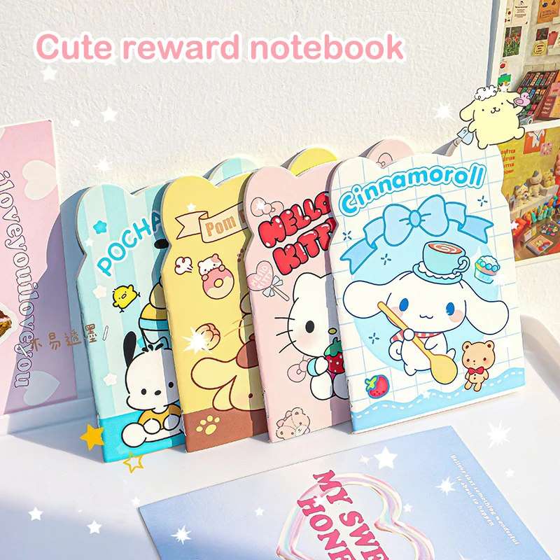 Kawaii saniris notebook Hello Kitty Cinnamonroll Kuromi My Melody Anime notepad Cute Cartoon Weekly Planner Student Awards