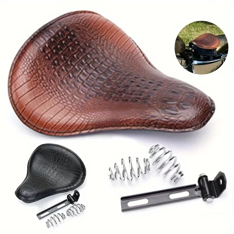 

Crocodile pattern large cushion with bracket spring seat cushion gourd motorcycle modification accessories universal