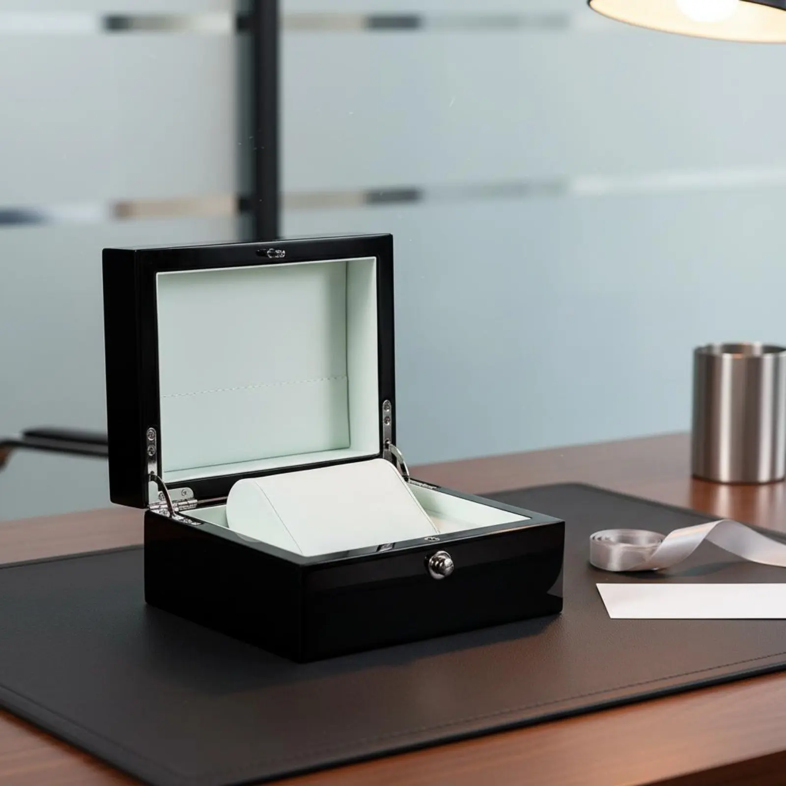 木製時計ギフトボックス-シールド付きインテリアアクセサリーオーガナイザー-収納容器-プッシュボタンクラスプ-男性用