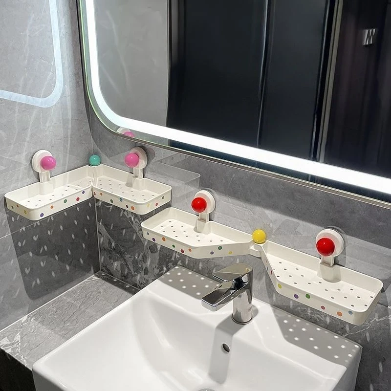 Non Perforated Bathroom Suction Cup Corner Rack Multifunctional Household Shampoo Wall Mounted Storage and Organizing Rack