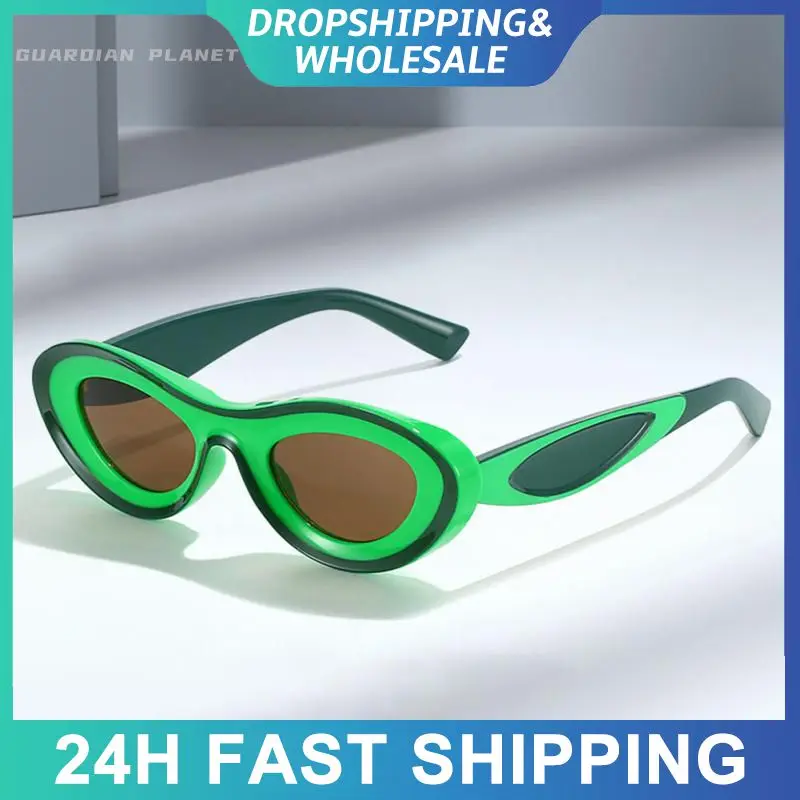 Two Tone Retro Sunglasses Women Men Oval Sun Glasses Steampunk Shades Outdoor Cycling Fishing Driving Eyewear Hike Oculos De Sol