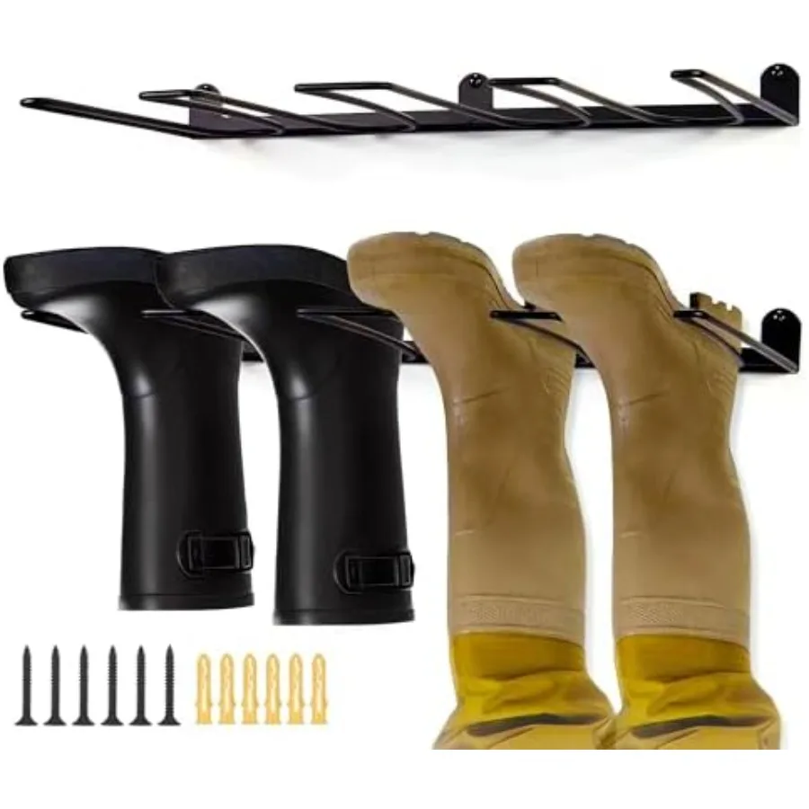 

Boot Rack 4 Pair Wader Hangers Wall Mount Shoe Rack Sturdy Heavy Duty Boots Storage Organizer Tall Boots Rust Resistant Cowboy