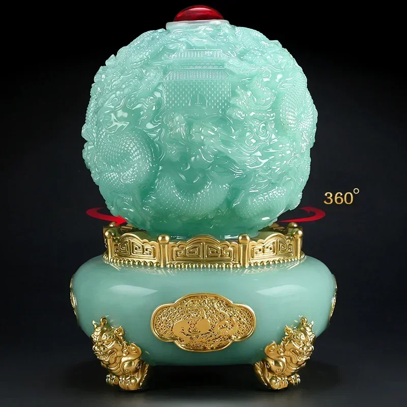 Auspicious Cloud Ding in Kowloon-Resin sculpture statue Chinese mascot 360° rotation Home living room bedroom office ornaments