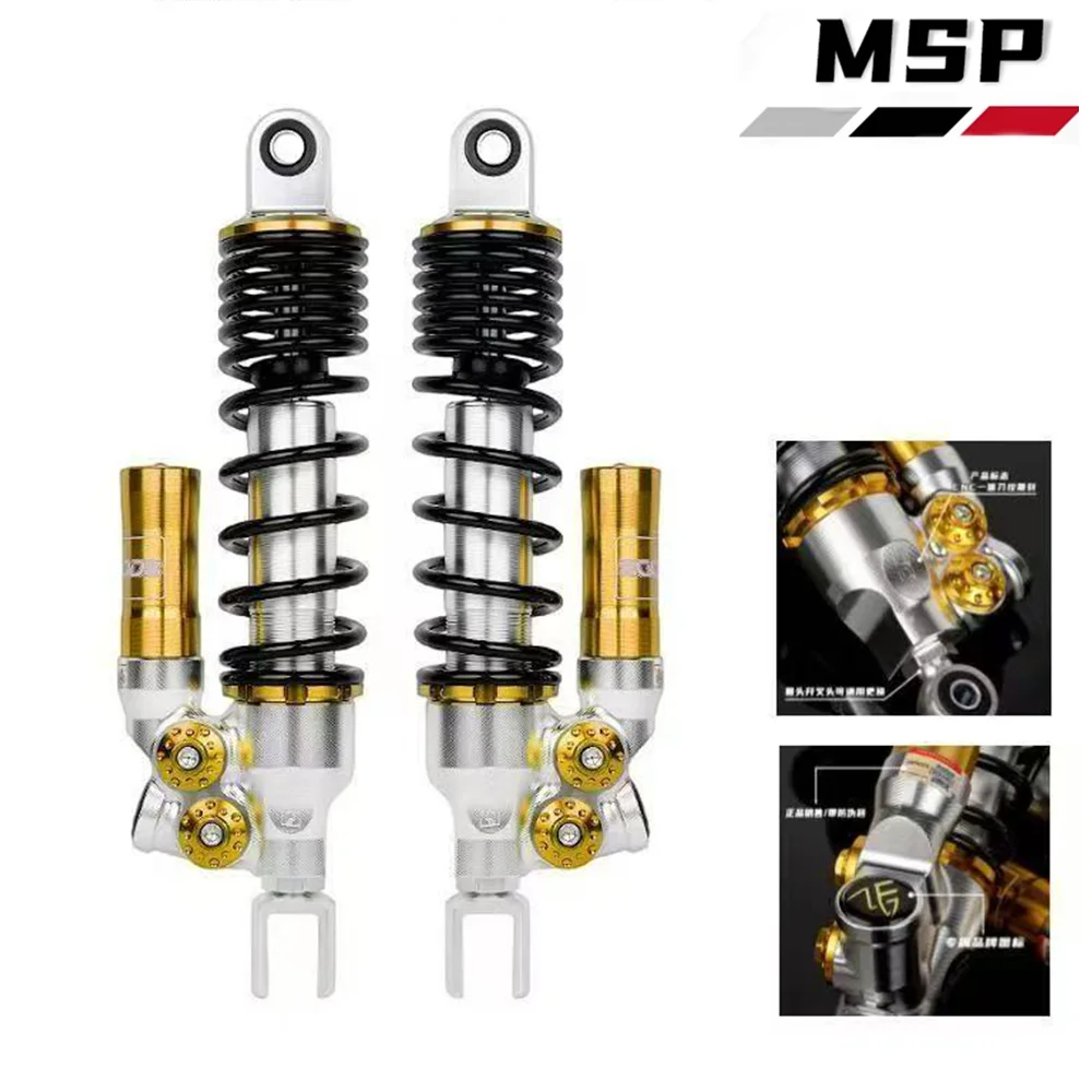Universeller 310mm/325mm MSPxCNC Invertierter Hinterer Stoßdämpfer für Honda Yamaha Roller Nmax Xmax Aerox BWS RSZ PCX125 NIU N1S Ninebot N/M