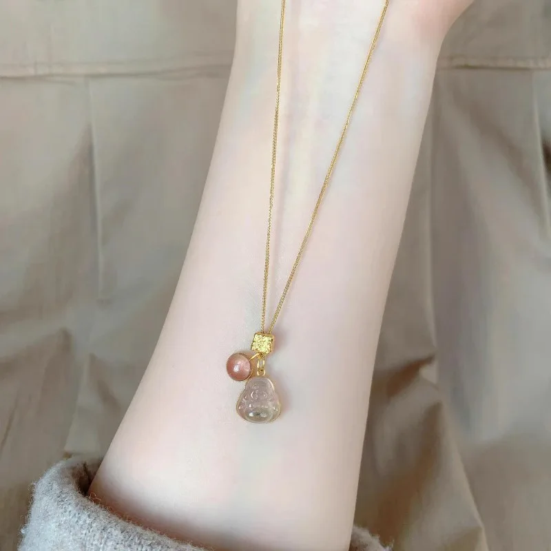 Exquisite jewelry cool and ice-transparent Buddha pendant necklace women's fashionable personality versatile niche