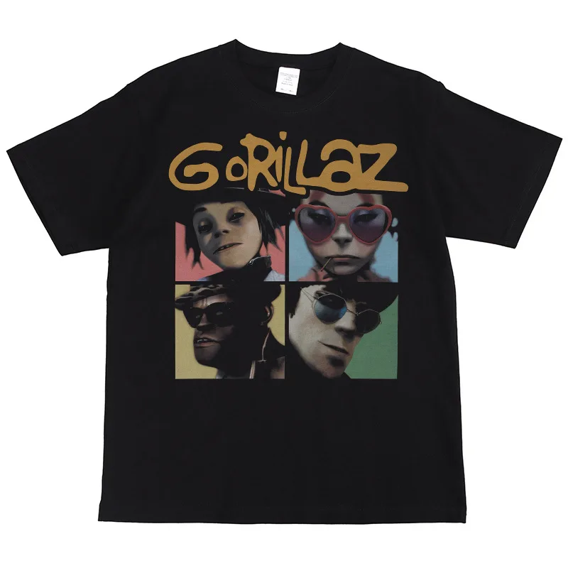 

Y2k Graphics T-Shirt Gorillaz Virtual Band Printed Short Sleeve T-shirt 2025 Summer Cotton Trendy Brand Hip Hop Street T-shirts