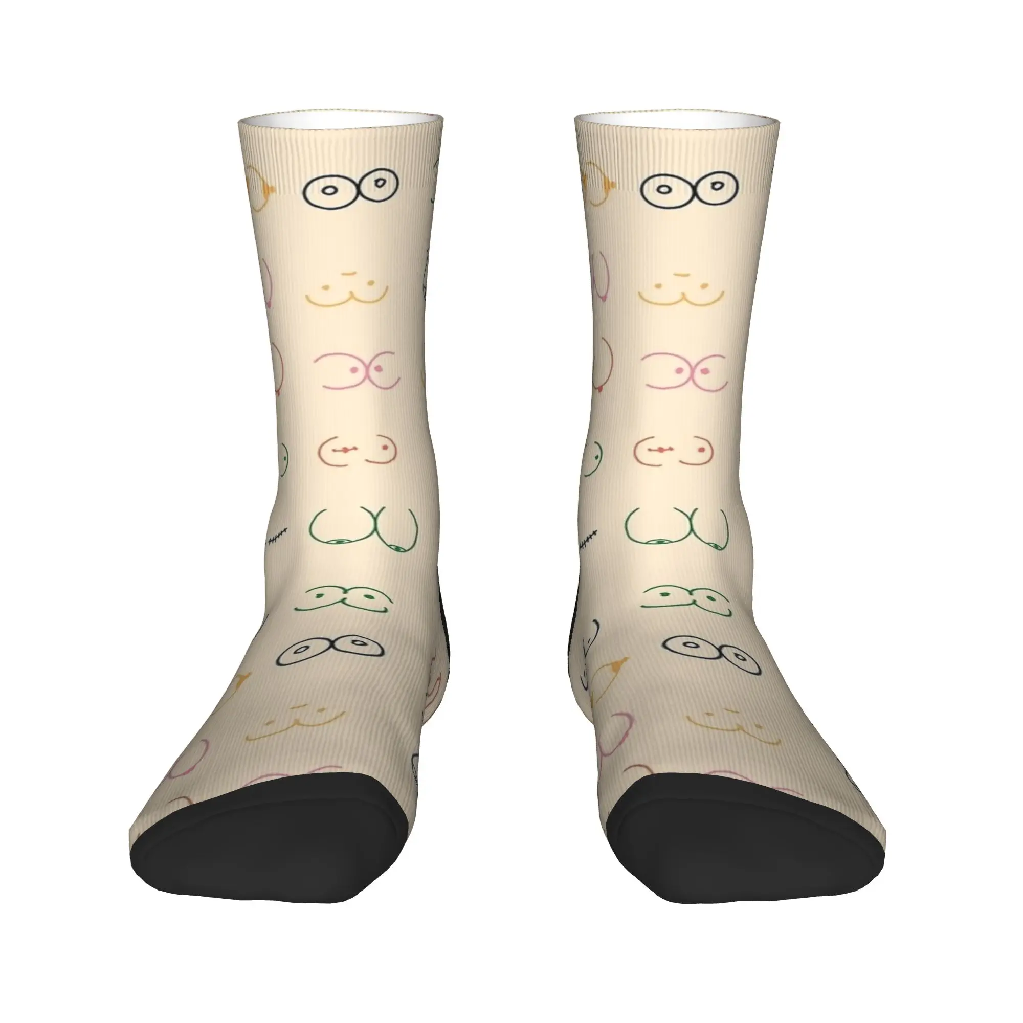 Pastel Boobs Sketch Socks  Graphic Stockings Anti Bacterial Men Socks Warm Soft Autumn Casual Outdoor Sports Socks