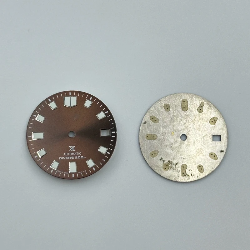 

Customized New NH35 Dial 28.6mm Mechanical Watch Modified NH36 Green Luminous Literal Watch Accessories Surface Diving Watch