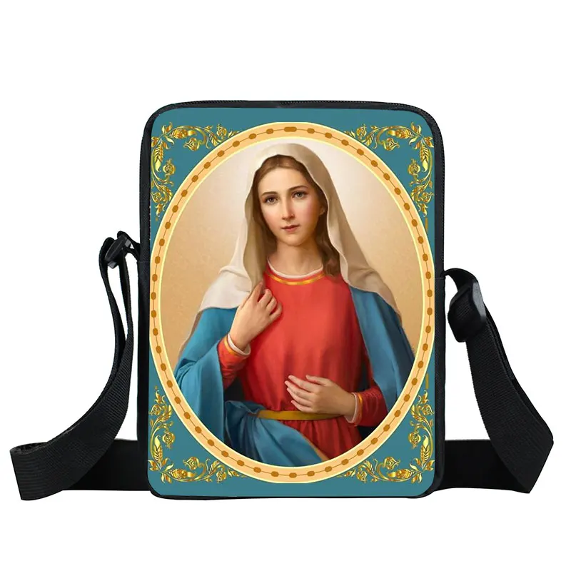 Our Lady Of Fatima Virgin Mary Print Messenger Bag Portugal Rosary Catholic Casual Shoulder Bags Christian Crossbody Bag Gifts