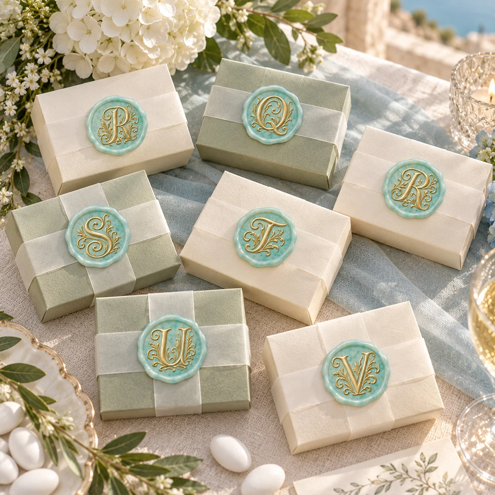1Pc 2.5Cm Vintage A-Z Alphabet Wax Seal Stamp Head Floral Monogram Letter Brass Sealing Stamp for Wedding Invitation Envelope