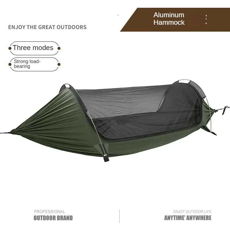 

tent travel folding portable double hammock outdoor mosquito shade 3-in-1 anti-rollover camping swing