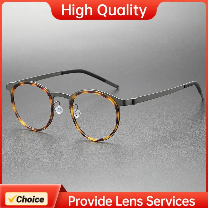 

9704, Линдберга, хит продаж, оправа для очков высокого качества, классические круглые оптические очки из титанового ацетата для мужчин и женщин, чтение