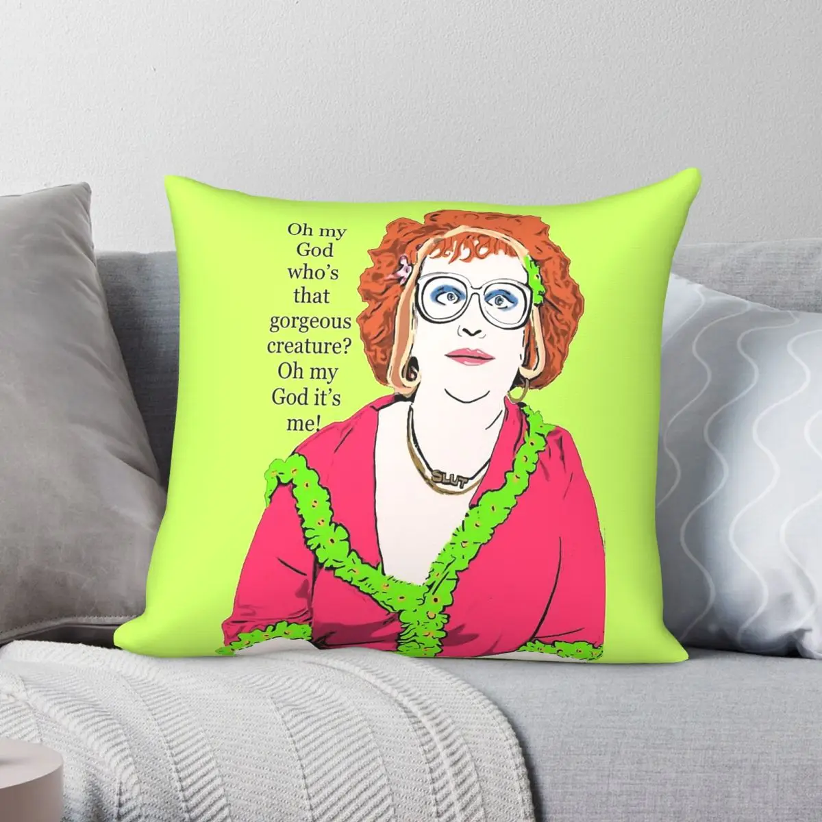 Gimme Gimme Gimme Linda La Hughes Pillowcase Polyester Linen Velvet Creative Zip Decor Bed Cushion Cover Wholesale