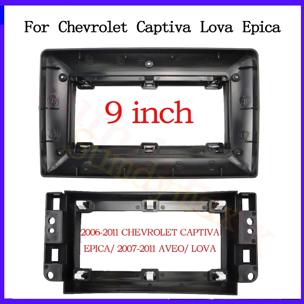 Kit Panel Trim dasbor mobil 2 Din 9 inci, bingkai DVD Audio mobil untuk Chevrolet Captiva Lova Epica bingkai pemutar multimedia mobil