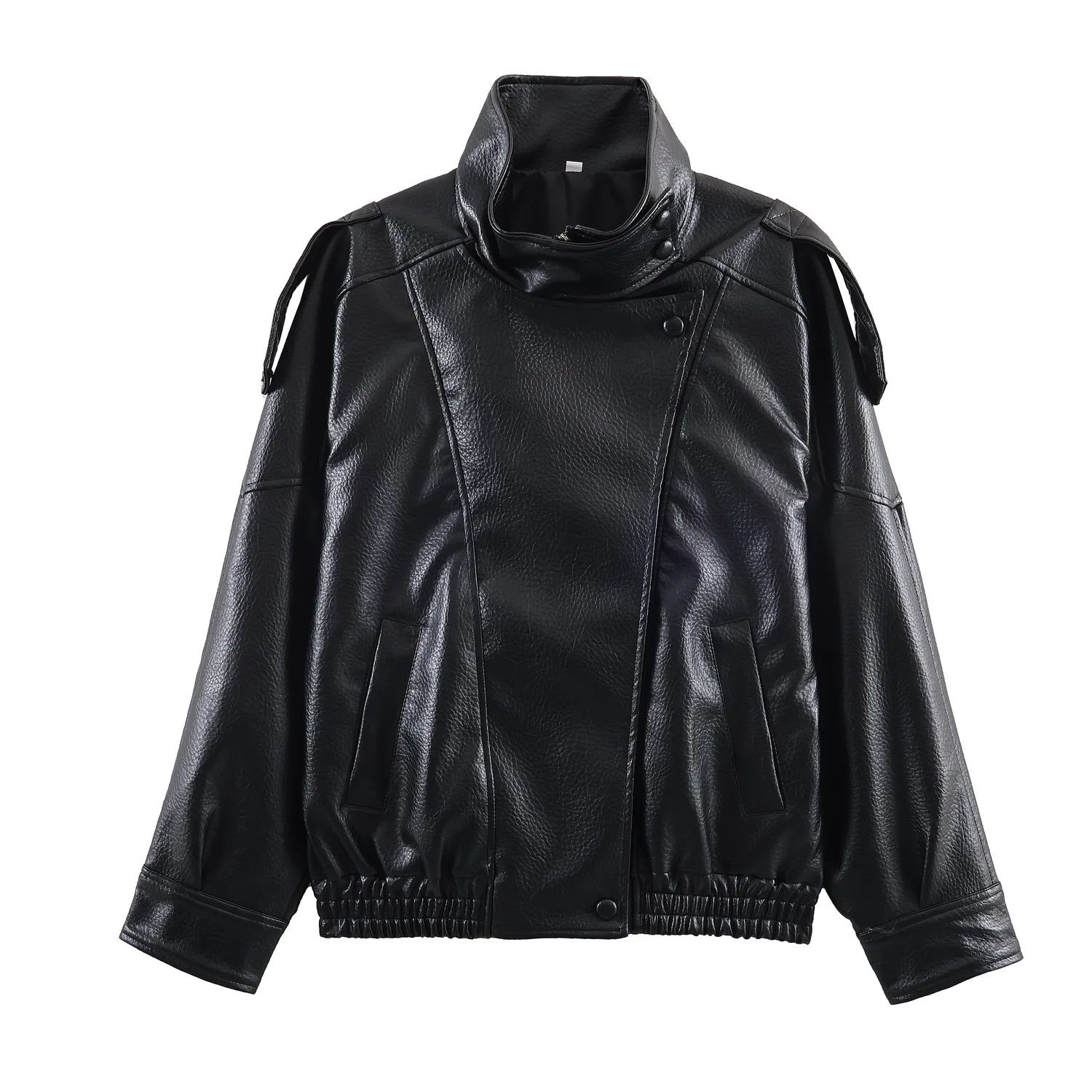 

Faux Leather Women's Jacket Black Oversize Bomber Jackets for Women Outerwears Winter Overcoat Female Fashion Jacket Woman