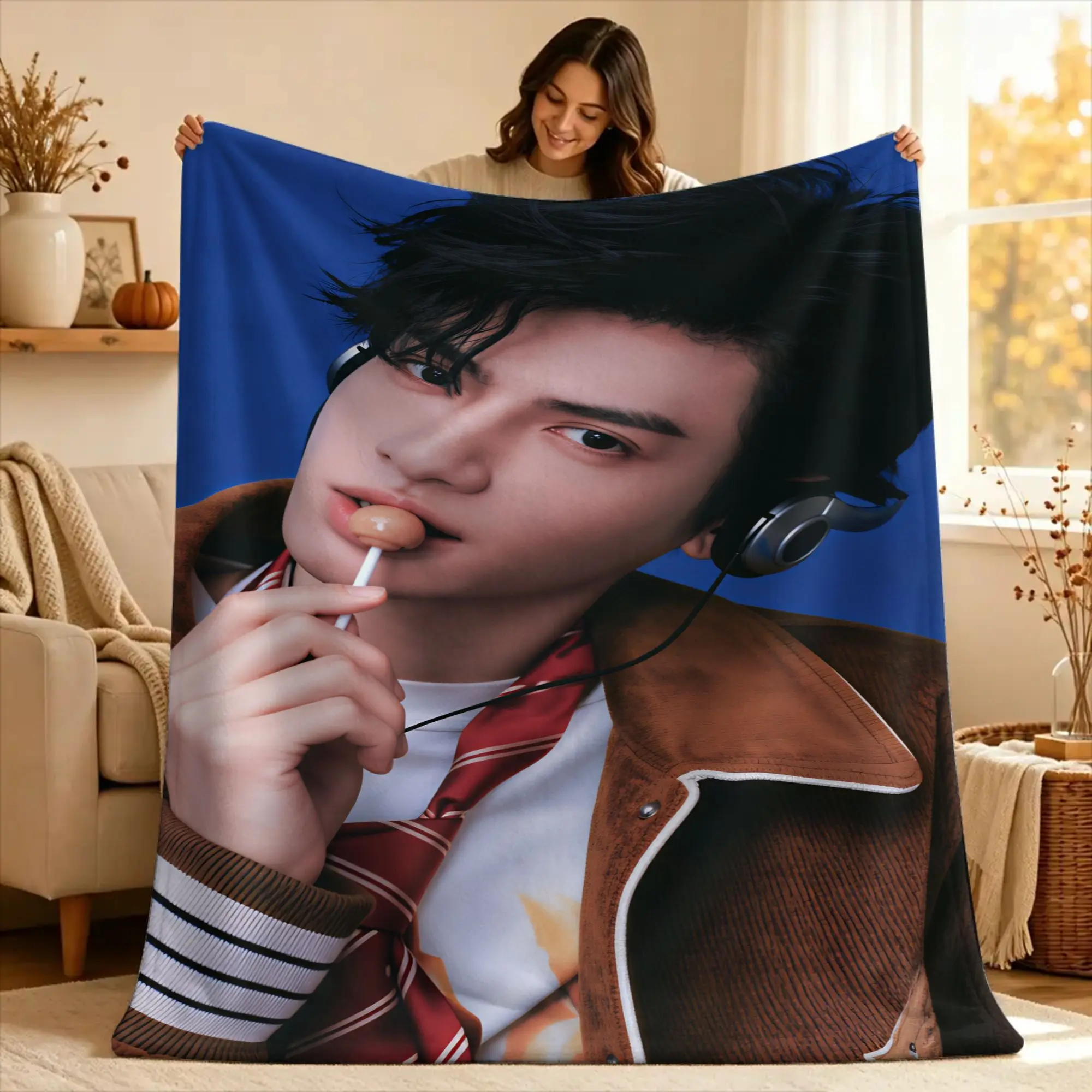 Leo Luo Yunxi Bai Lu  Blanket Quality Super Warm  Bedding Throws Spring Decorative Couch Bed Graphic Bedspread