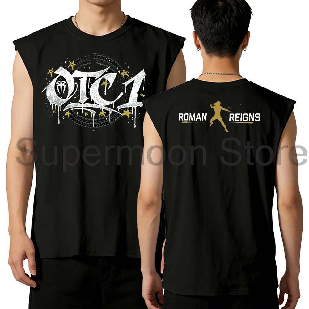 Roman Reigns Gold OTC1 Tank Tops Unisex Sleeveless Gym Vest Women Men Outdoor Streetwear Tops