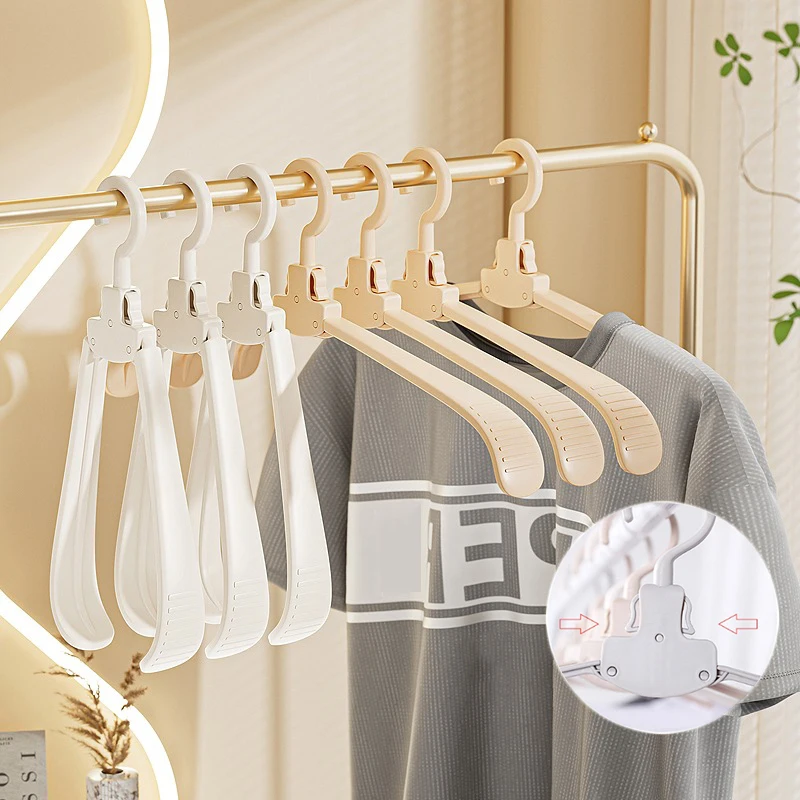 5pcs Portable Folding Clothes Hangers Quickly Collect Clothes Closet Organizer Clothing Rack Clothespin Storage Hangers