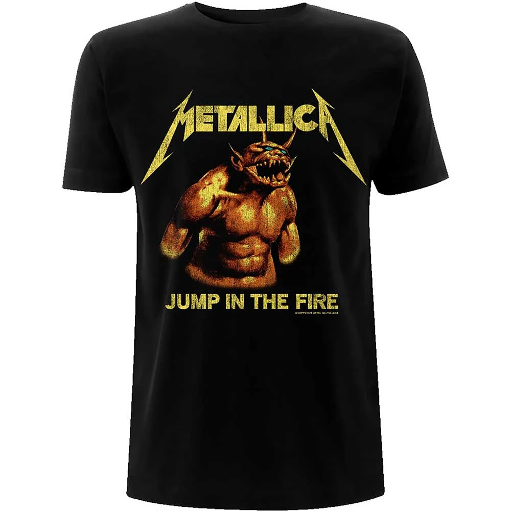 T-shirt vintage Jump in The Fire dei Metallica, in cotone, con grafica, per uomo e donna, streetwear estivo