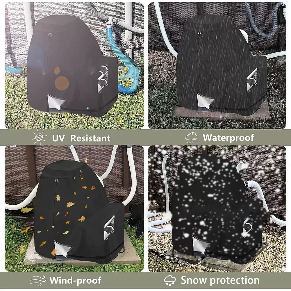 Waterproof Sand Filter Pump Cover Features Upgraded Zipper Design and Padded Handles for Convenient Usage and Protection