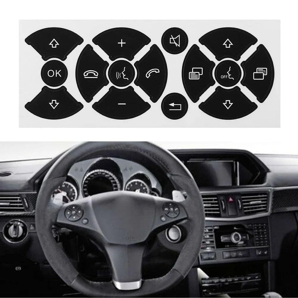 Enhance The Functionality Of Your For Mercedes C E G With Black Repair Stickers For Steering Wheel Switch Buttons