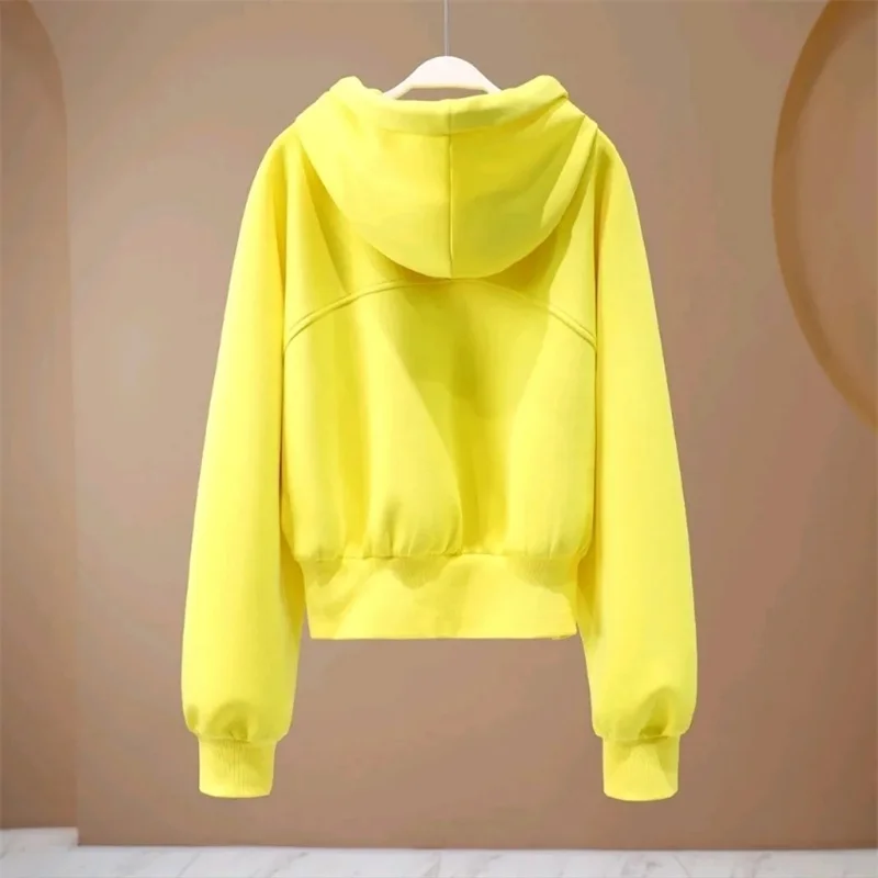 Female Hooded Drawstring Sports Shirt Coat Spring Autumn Ladies Long Sleeves Sweatshirt Retro Women Fashion Casual Loose Hoodies