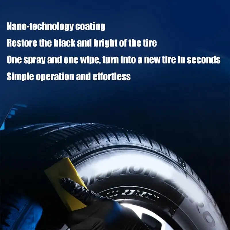 Car Tire Shine Coating Tyre Tire Shine Protectant Wax Rubber Wheel Restorer Agent Spray Polishing Brightener Auto Car Detailing