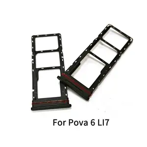 Bilashmart Tenco Pova 6 LI7 SIM Card Tray Slot Holder Adapter Socket Repair Parts
