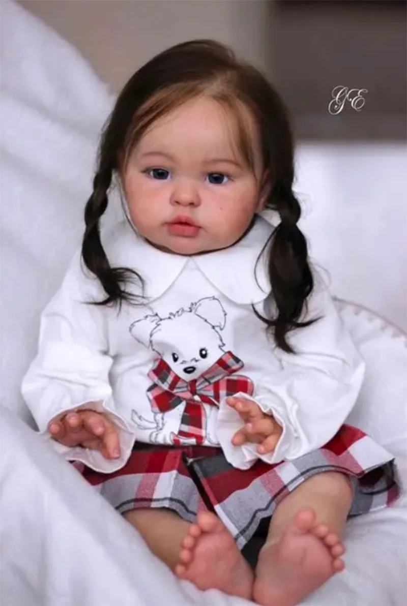 22Inch Reborn Doll Kit Ellie, Cute Sleeping Baby Lifelike Soft Touch Unfinished Unpainted DIY Doll Parts Collectible Art Doll