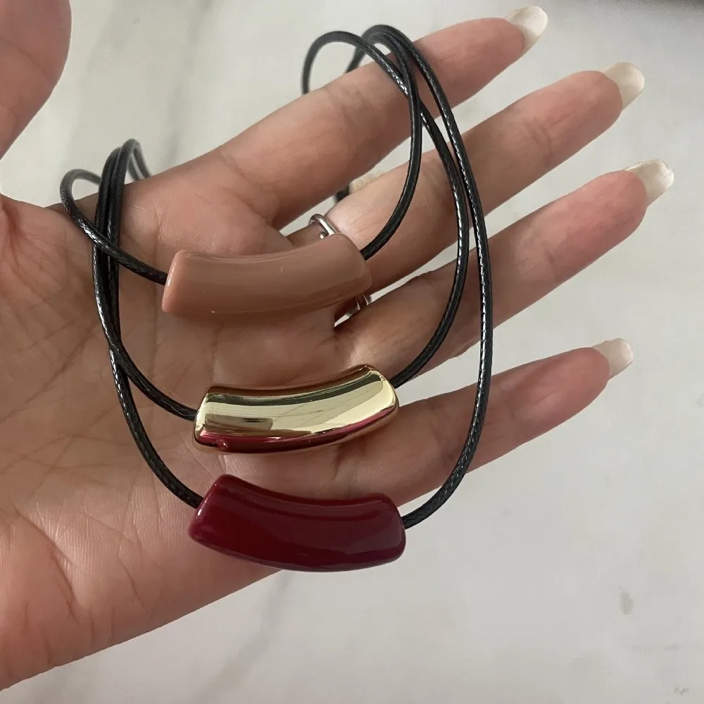 Trendy Curved Tube Multi Layer Necklace Vintage Bohemian Rope Chain Choker Minimalist Stackable Pendant Neck Jewelry For Women