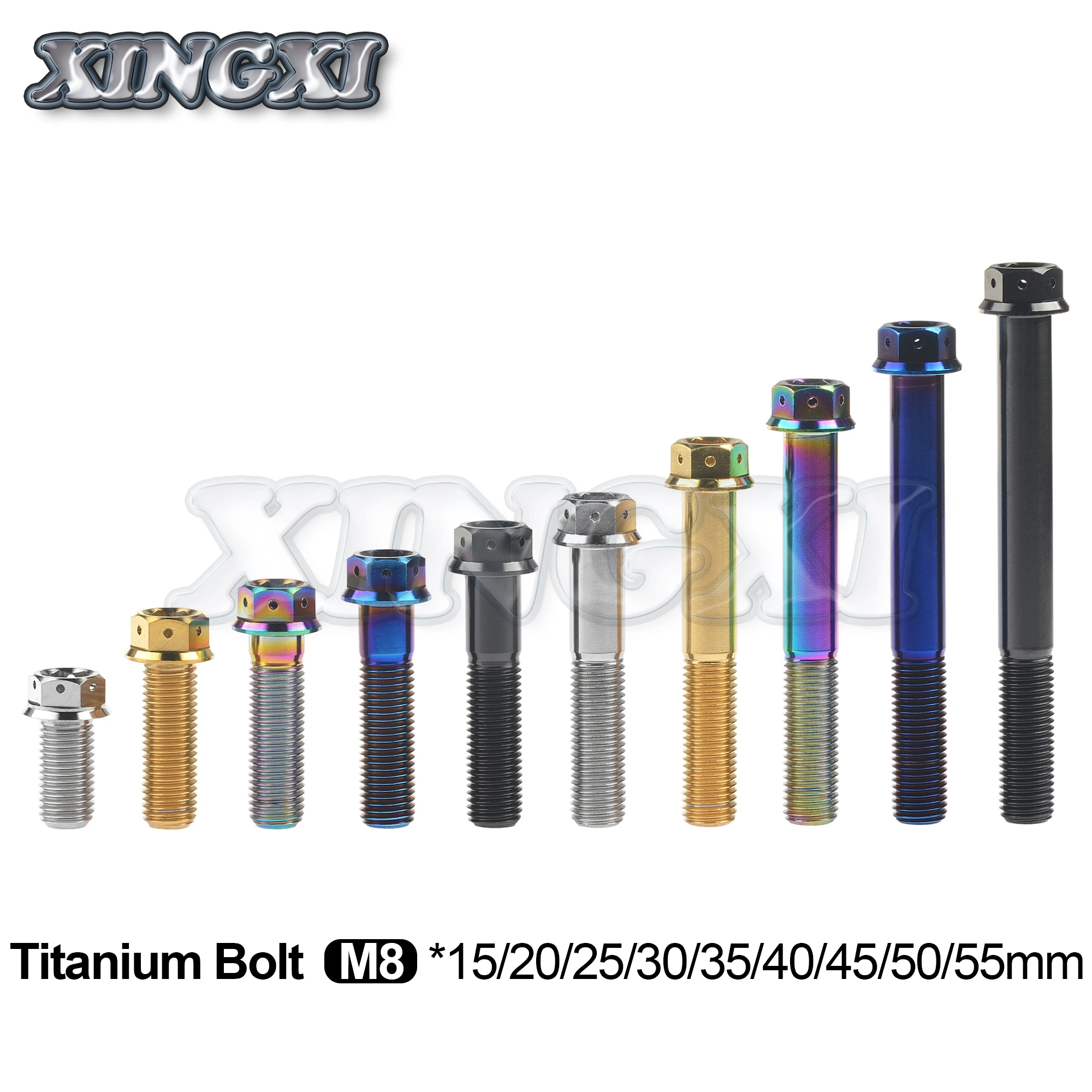 Xingxi Titanium Bolt M8x15 20 25 30 35 40 45 50 55mm Flange Inner Hexagon Head for Motor Bike Brake Calipers