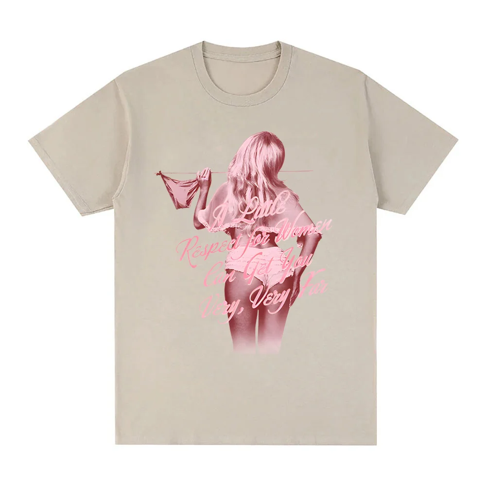 سابرينا نجار احترام قليلا للنساء تي شيرت 2025 ألبوم جديد الصيف الذكور الإناث المغني نفس النمط عالية الجودة تي شيرت #4