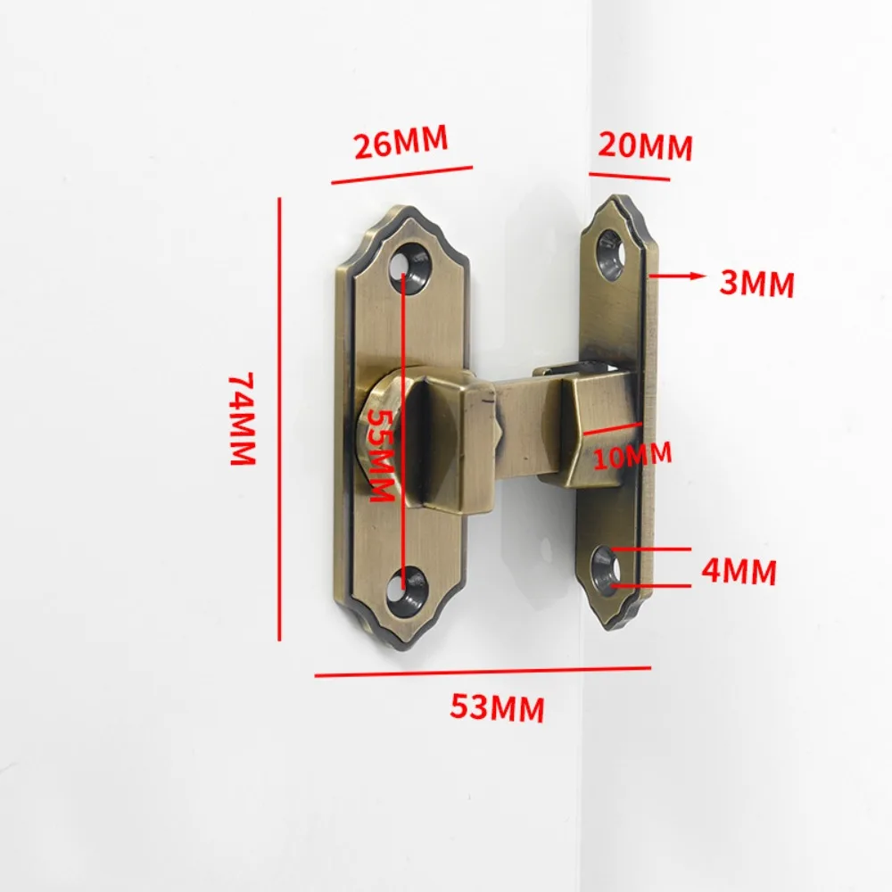 Aluminum Alloy Barn Door Lock New with Screws 90 Degree Door Catch Burglarproof Sturdy and Durable Door Bolt Lock