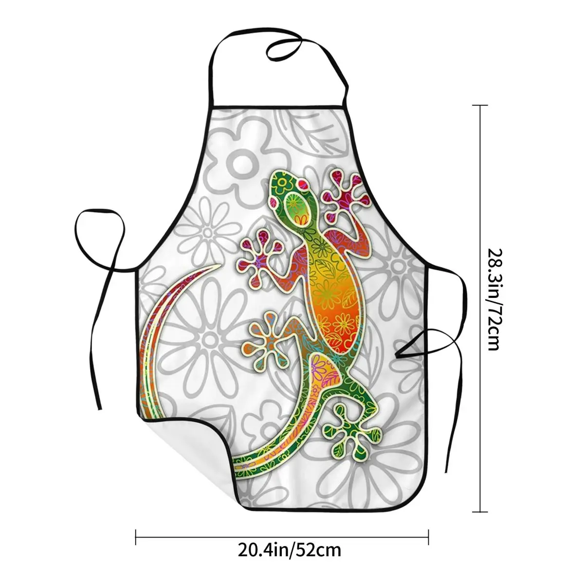 Gecko Ethnic Tribal Lizard African Aprons Chef Cooking Tablier Sleeveless Bib Kitchen Cleaning Pinafore for Women Men Gardening